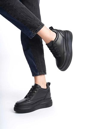 کفش اسنیکر مشکی زنانه بند دار BENNU DERMO FASHİON - کد 867204491