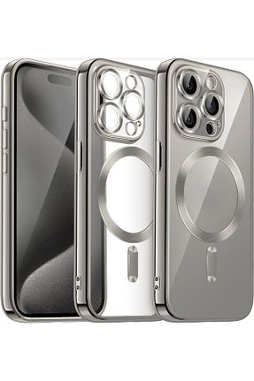 کاور و قاب طوسی iPhone 15 Pro Max Fibaks - کد 787113039