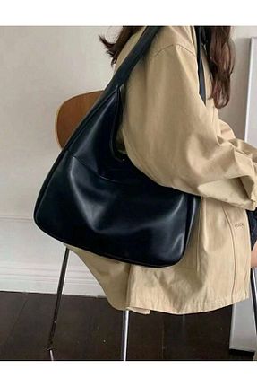 کیف دوشی مشکی زنانه چرم مصنوعی Straada accessories - کد 867130078