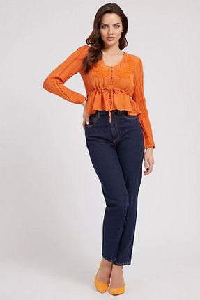شلوار آبی زنانه پارچه Guess - کد 811934845