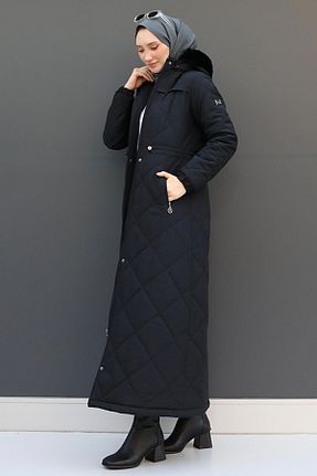 کاپشن حجاب مشکی زنانه سایز بزرگ GİZ AGİYİM - کد 867267721