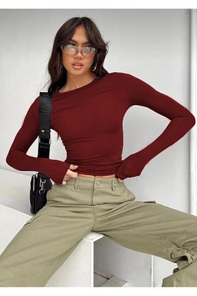 بادی زرشکی زنانه یقه دوچرخه MEGOMEL - کد 867340557
