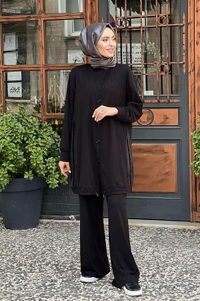 ست بالاتنه و پائین تنه حجاب مشکی زنانه رگولار FUAT GÜRSEN - کد 867339465