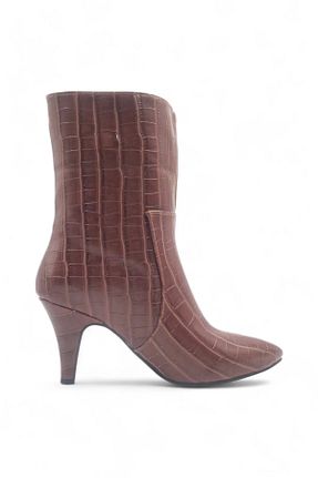 چکمه قهوه ای زنانه چرم خالص Melen Shoes - کد 778687927