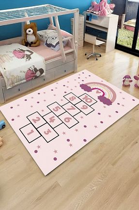 فرش بچه گانه صورتی پلی استر Bir Aksesuar - کد 867345821