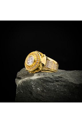 انگشتر نقره طلائی مردانه کریستال vevasilver - کد 852487045
