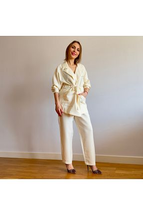 ست بالاتنه و پائین تنه نباتی زنانه بافتنی Aylish - کد 867354131