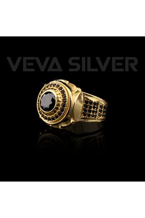 انگشتر نقره مشکی مردانه کریستال vevasilver - کد 852726005