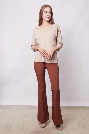 بلوز بژ زنانه ساده Jument - کد 847040241