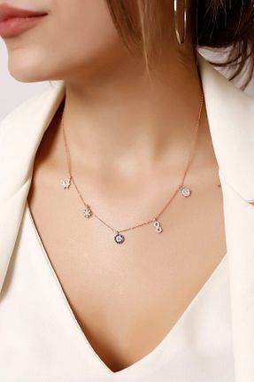 گردنبند نقره صورتی زنانه 925 عیار SARIASLAN - کد 385041320