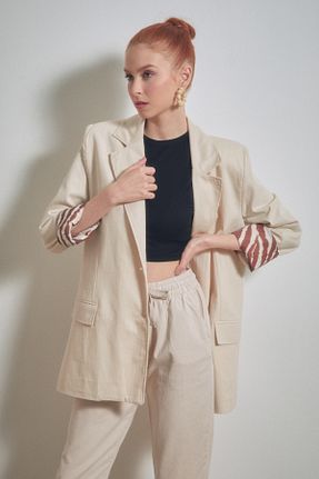شلوار بژ زنانه پارچه Fullamoda - کد 810308528