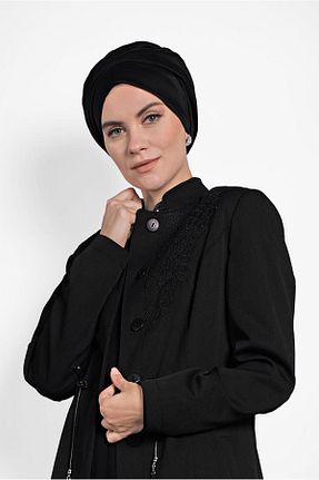 مانتو بلند حجاب مشکی زنانه Alvina - کد 823694521