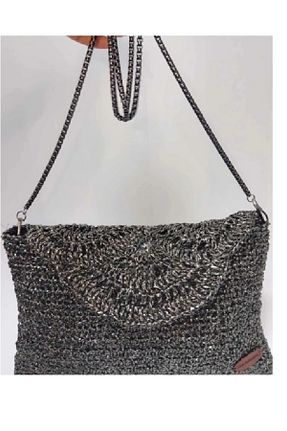 کیف دوشی طوسی زنانه حصیر GÇA Moda - کد 867402675