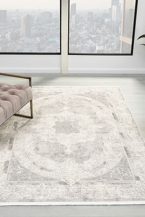 فرش طوسی قابل شستشو Prestige Halı - کد 867382574