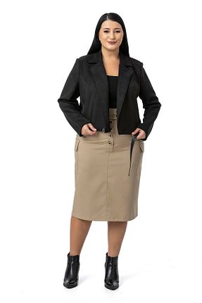 کت سایز بزرگ مشکی زنانه جیر DISENTIS MODEST - کد 867393661