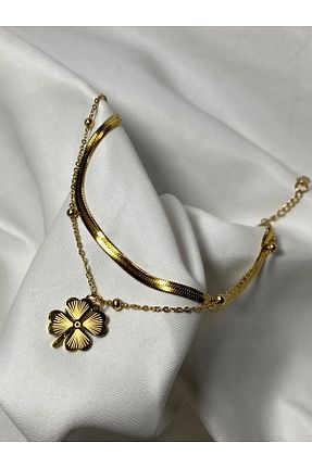 دستبند استیل (فولاد) طلائی زنانه استیل (فولاد) vense - کد 867409769