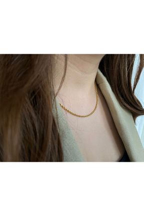 گردنبند استیل ( فولاد ) طلائی زنانه استیل (فولاد) Anetta Jewelry - کد 867420267