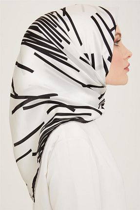 روسری سفید کرپ ساتن ابریشم Armine - کد 805732918