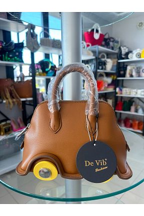 کیف دوشی قهوه ای زنانه چرم مصنوعی EVASAMLİSHOESBAG - کد 867592329