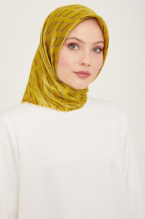 روسری زرد کرپ ساتن ابریشم Armine - کد 805733018