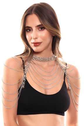 گردنبند جواهر زنانه روکش نقره LABALABA - کد 135397237