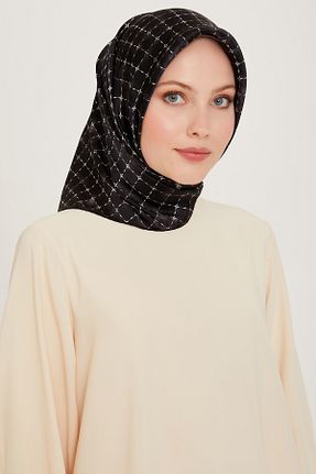 روسری مشکی کرپ ساتن ابریشم Armine - کد 868012330