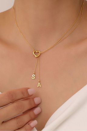 گردنبند نقره طلائی زنانه 925 عیار VAOOV - کد 863846018