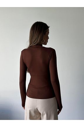 بادی قهوه ای زنانه یقه نیم ماهیگیر BiavSi - کد 867497521
