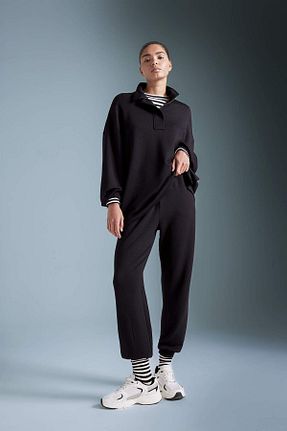 پائین تنه راحتی مشکی زنانه مخلوط پلی استر Defacto - کد 867503287