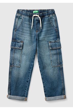 شلوار آبی بچه گانه پارچه United Colors of Benetton - کد 868078243
