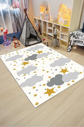 فرش بچه گانه سفید پلی استر Bir Aksesuar - کد 867539437