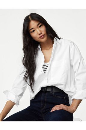 پیراهن سفید زنانه رگولار Marks & Spencer - کد 814839577