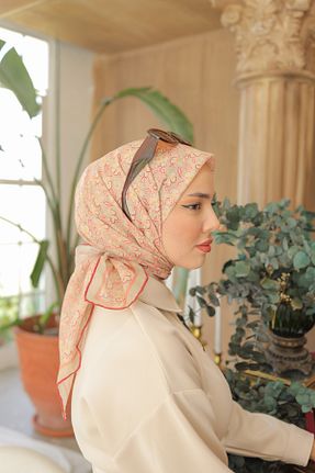 روسری قهوه ای پنبه ای Silk Home - کد 855991406
