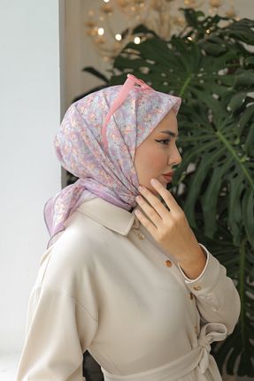 روسری بنفش پنبه ای Silk Home - کد 855990911