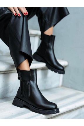 چکمه مشکی زنانه چرم مصنوعی BPSHOES - کد 867568163