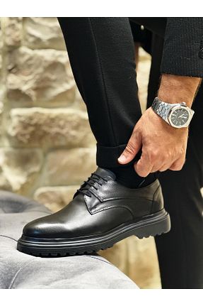 کفش کژوال مشکی مردانه چرم خالص ByItallanoshoes - کد 868110218