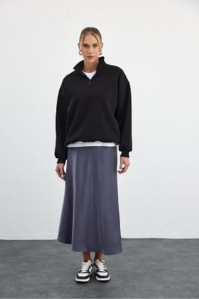 دامن طوسی زنانه پلی استر Tuba Butik - کد 790278672