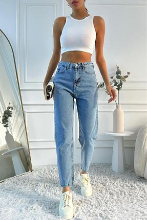 شلوار جین آبی زنانه پاچه اسپانیولی ByCukurovaFrango - کد 898064982