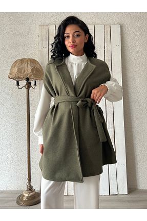پانچو خاکی زنانه مخلوط پلی استر KÜÇÜĞÜM BUTİK - کد 860986819