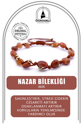دستبند جواهر خاکی زنانه سنگ طبیعی OSMANLI DOĞAL TAŞ - کد 655833518