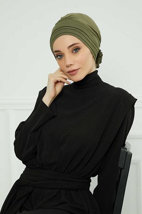 کلاه شنای حجاب خاکی زنانه Aisha