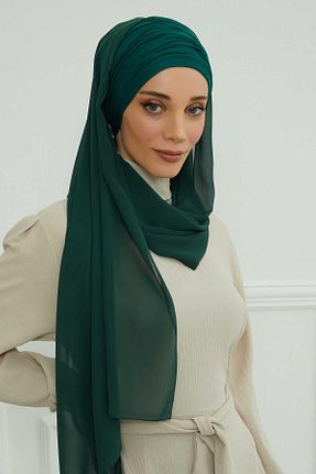 شال سبز زنانه پلی استر Aisha