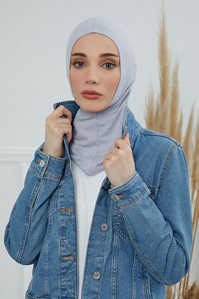 کلاه شنای حجاب طوسی زنانه Aisha