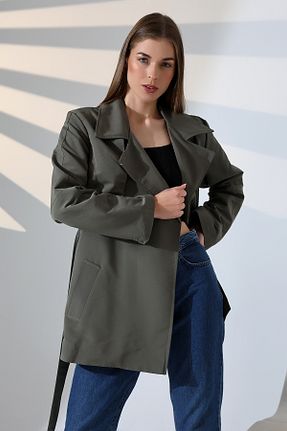 ترنچکت خاکی زنانه پلی استر Lacesta - کد 868329942