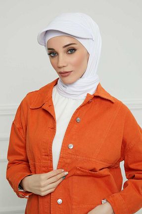 شال سفید زنانه پنبه ای Aisha