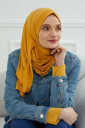 شال زرد زنانه ویسکون Aisha