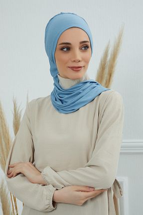 شال آبی زنانه ویسکون Aisha