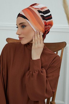 کلاه شنای حجاب نارنجی زنانه Aisha