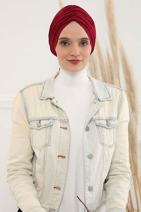 کلاه شنای حجاب زرشکی زنانه Aisha