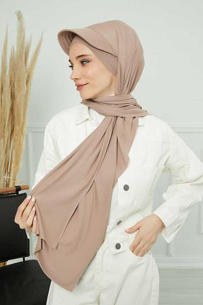 شال قهوه ای زنانه پنبه ای Aisha